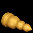 4.13in 5.91in 8.27in 10.63in Golden Silicone Gourd-shaped 3-beads Dildo