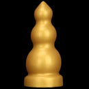 4.13in 5.91in 8.27in 10.63in Golden Silicone Gourd-shaped 3-beads Dildo