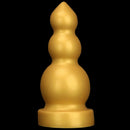 4.13in 5.91in 8.27in 10.63in Golden Silicone Gourd-shaped 3-beads Dildo
