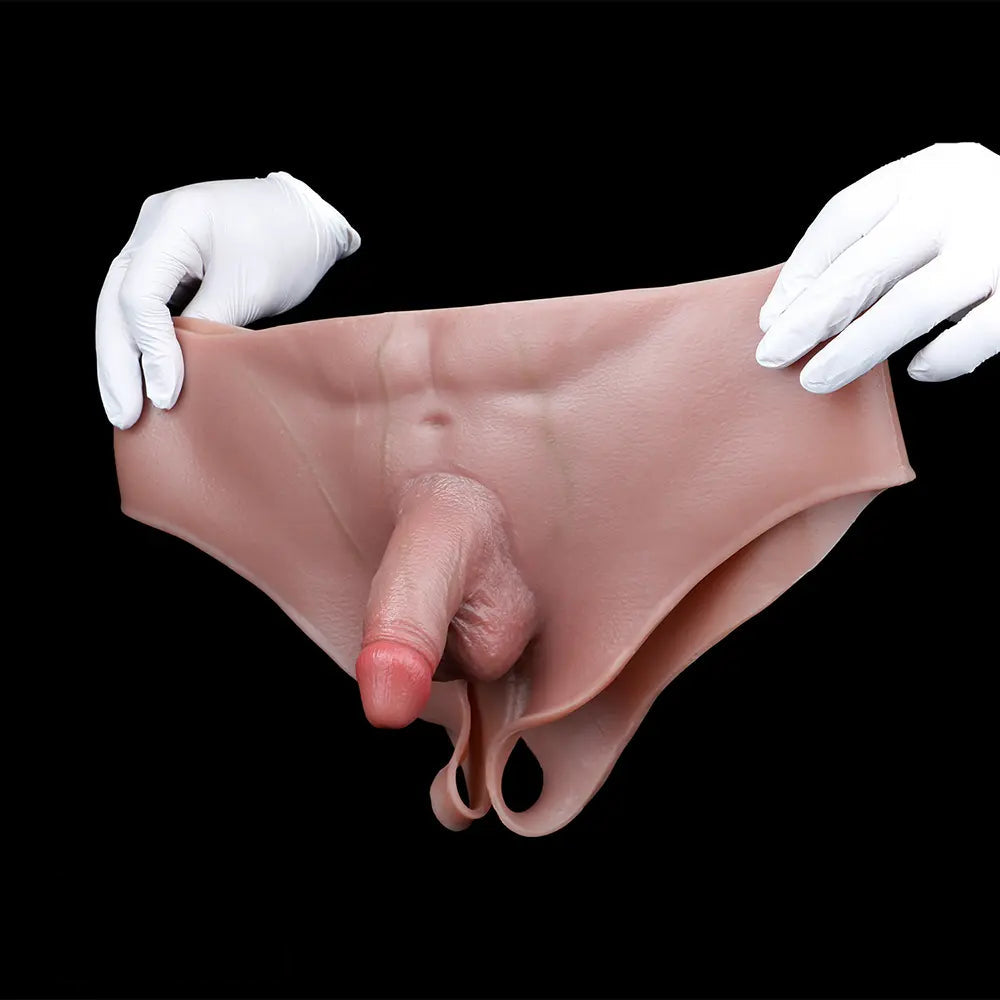 4.13in Realistic Small Solid Dildo Panty For Lesbian With Vaginal Opening