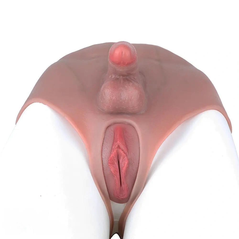 4.13in Realistic Small Solid Dildo Panty For Lesbian With Vaginal Opening