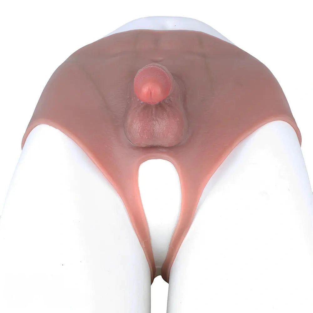 4.13in Realistic Small Solid Dildo Panty For Lesbian With Vaginal Opening