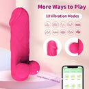 4.13in Vibrating App Controlled Small Automatic Dildo For Female