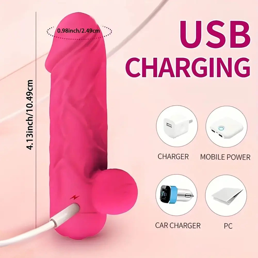 4.13in Vibrating App Controlled Small Automatic Dildo For Female