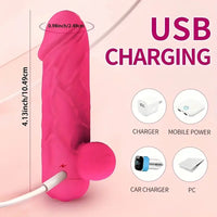 4.13in Vibrating App Controlled Small Automatic Dildo For Female