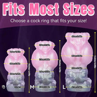 4.17in 4.84in 5.62in Monster Knot Cock Sleeve Dildo Hollow Male Device