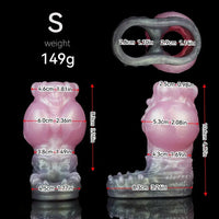 4.17in 4.84in 5.62in Monster Knot Cock Sleeve Dildo Hollow Male Device