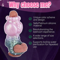 4.17in 4.84in 5.62in Monster Knot Cock Sleeve Dildo Hollow Male Device