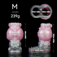 4.17in 4.84in 5.62in Monster Knot Cock Sleeve Dildo Hollow Male Device