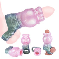 4.17in 4.84in 5.62in Monster Knot Cock Sleeve Dildo Hollow Male Device