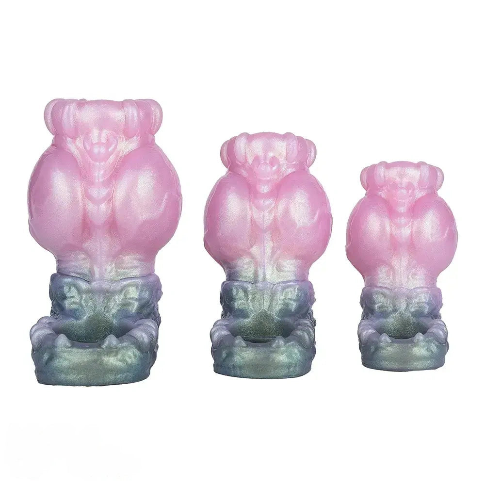 4.17in 4.84in 5.62in Monster Knot Cock Sleeve Dildo Hollow Male Device