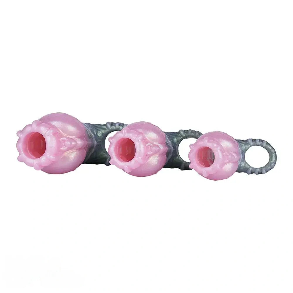 4.17in 4.84in 5.62in Monster Knot Cock Sleeve Dildo Hollow Male Device