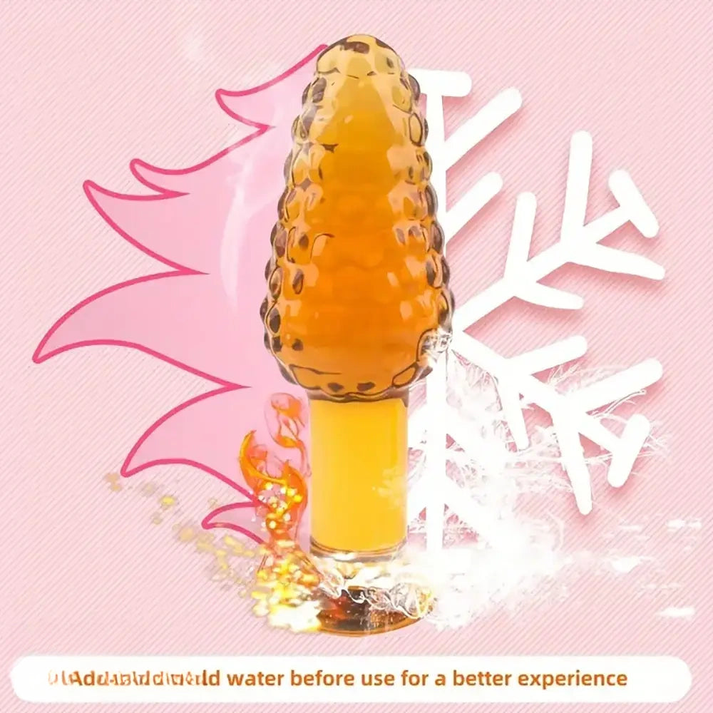 4.1in 4.5in Golden Glass Anal Plug Granular Floating Spiked Small Dildo