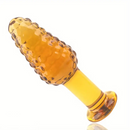 4.1in 4.5in Golden Glass Anal Plug Granular Floating Spiked Small Dildo