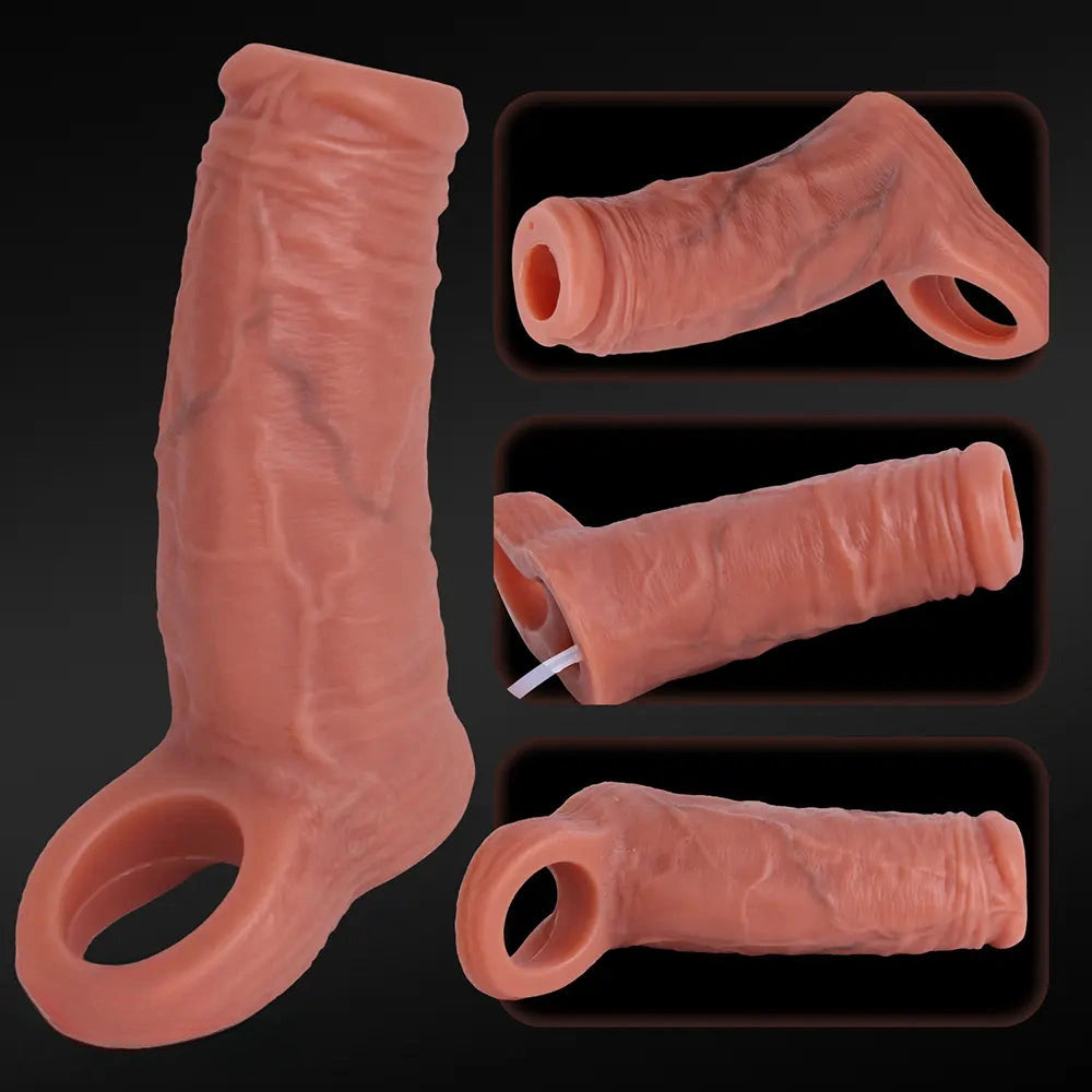 4.1in 4.7in Realistic Squirting Dildo Sleeve Reusable Erotica For Couples
