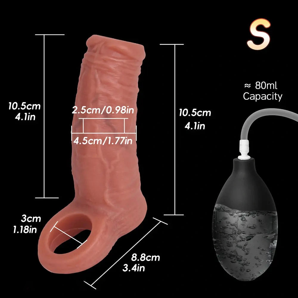 4.1in 4.7in Realistic Squirting Dildo Sleeve Reusable Erotica For Couples