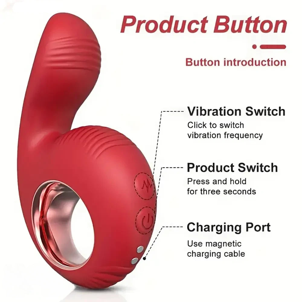 4.1in Finger Vibrating Automatic Women Dildo For G-spot Clitoral Vibrator