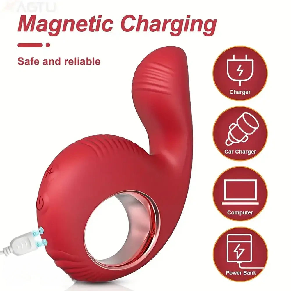 4.1in Finger Vibrating Automatic Women Dildo For G-spot Clitoral Vibrator