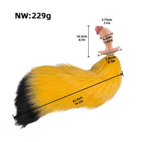 4.1in Fox Tail Wear Anchor Silicone Dildo Butt Plug For BDSM Role Sex Play