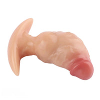 4.1in Fox Tail Wear Anchor Silicone Dildo Butt Plug For BDSM Role Sex Play