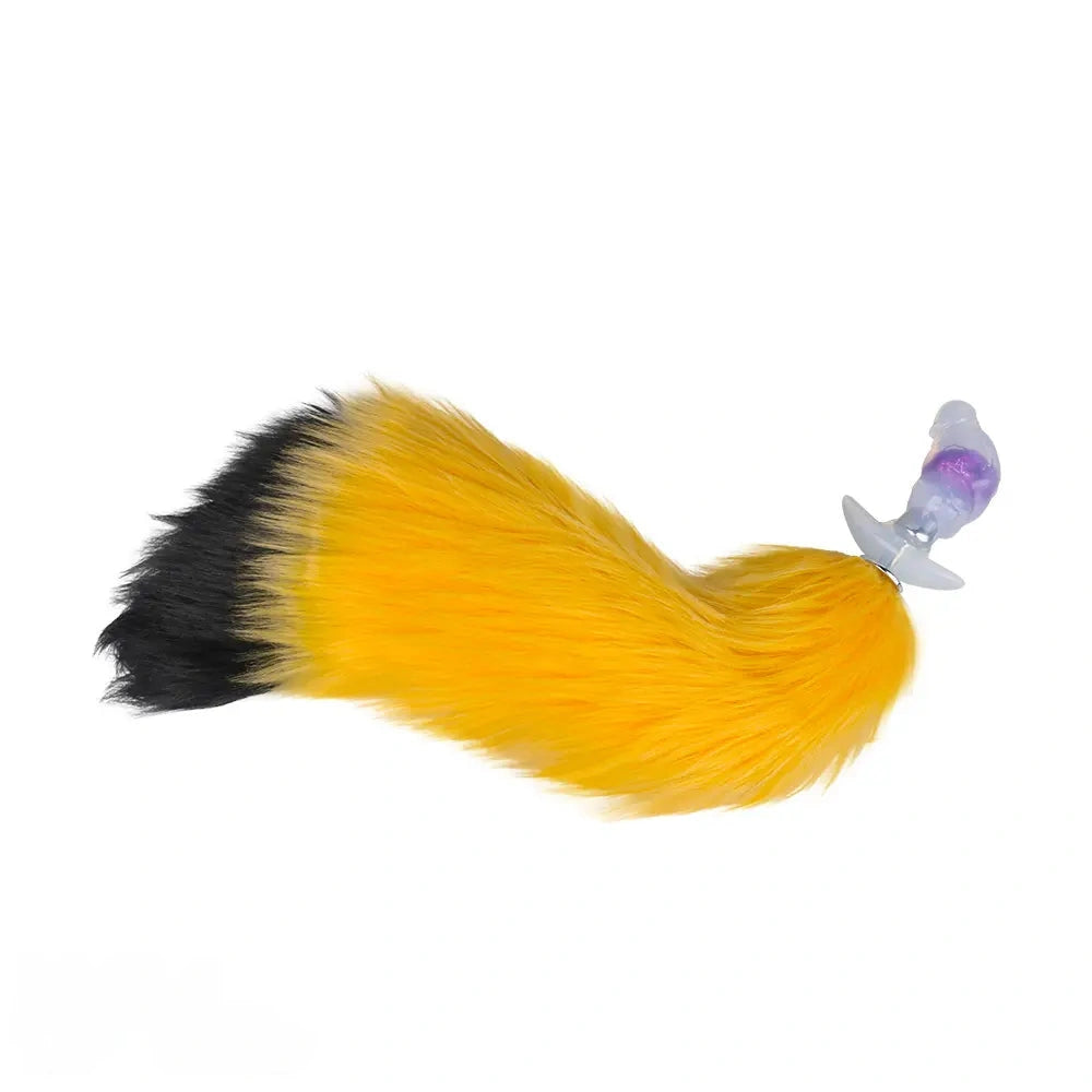 4.1in Fox Tail Wear Anchor Silicone Dildo Butt Plug For BDSM Role Sex Play