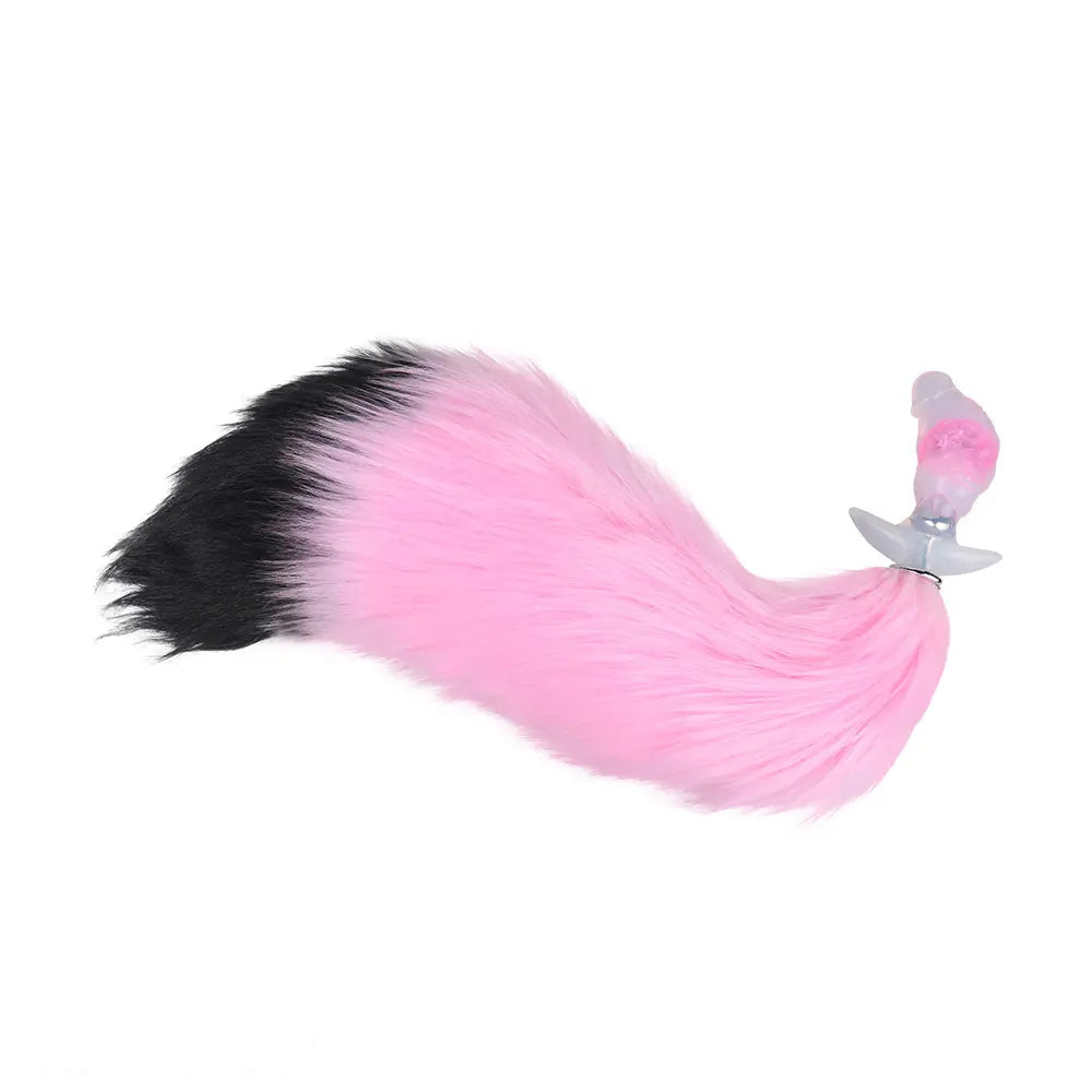 4.1in Fox Tail Wear Anchor Silicone Dildo Butt Plug For BDSM Role Sex Play