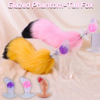 4.1in Fox Tail Wear Anchor Silicone Dildo Butt Plug For BDSM Role Sex Play