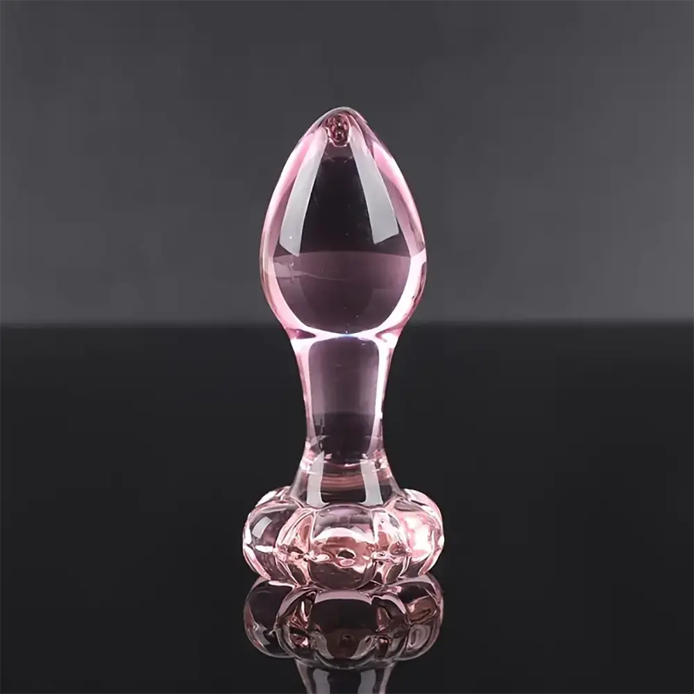 4.1in Small BDSM Glass Flower Bottom Dildo For Women Men Sex Toy