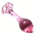 4.1in Small BDSM Glass Flower Bottom Dildo For Women Men Sex Toy