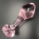 4.1in Small BDSM Glass Flower Bottom Dildo For Women Men Sex Toy