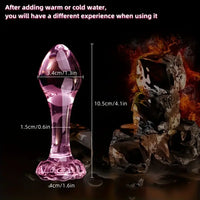 4.1in Small BDSM Glass Flower Bottom Dildo For Women Men Sex Toy