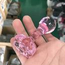 4.1in Small BDSM Glass Flower Bottom Dildo For Women Men Sex Toy