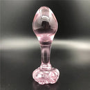 4.1in Small BDSM Glass Flower Bottom Dildo For Women Men Sex Toy