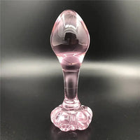4.1in Small BDSM Glass Flower Bottom Dildo For Women Men Sex Toy