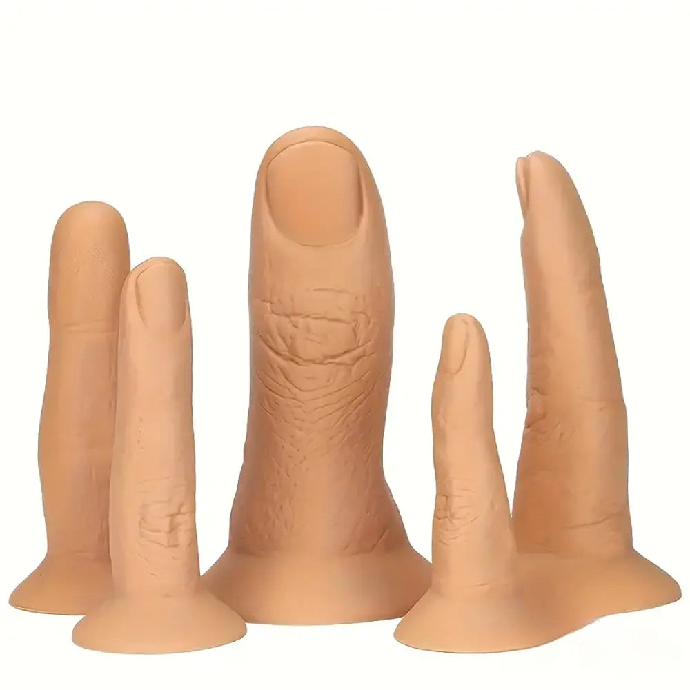 4.21in 5in 5.7in 6.3in 6.7in Five Thumbs Silicone Finger Dildo