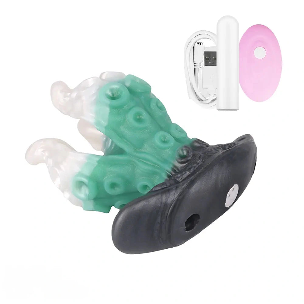 4.25in 5.15in 6.22in Fantasy Anchor Strap on Vibrating Mouth Gag Tentacle Dildo