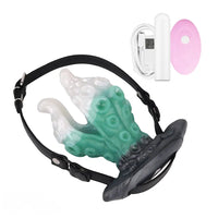 4.25in 5.15in 6.22in Fantasy Anchor Strap on Vibrating Mouth Gag Tentacle Dildo