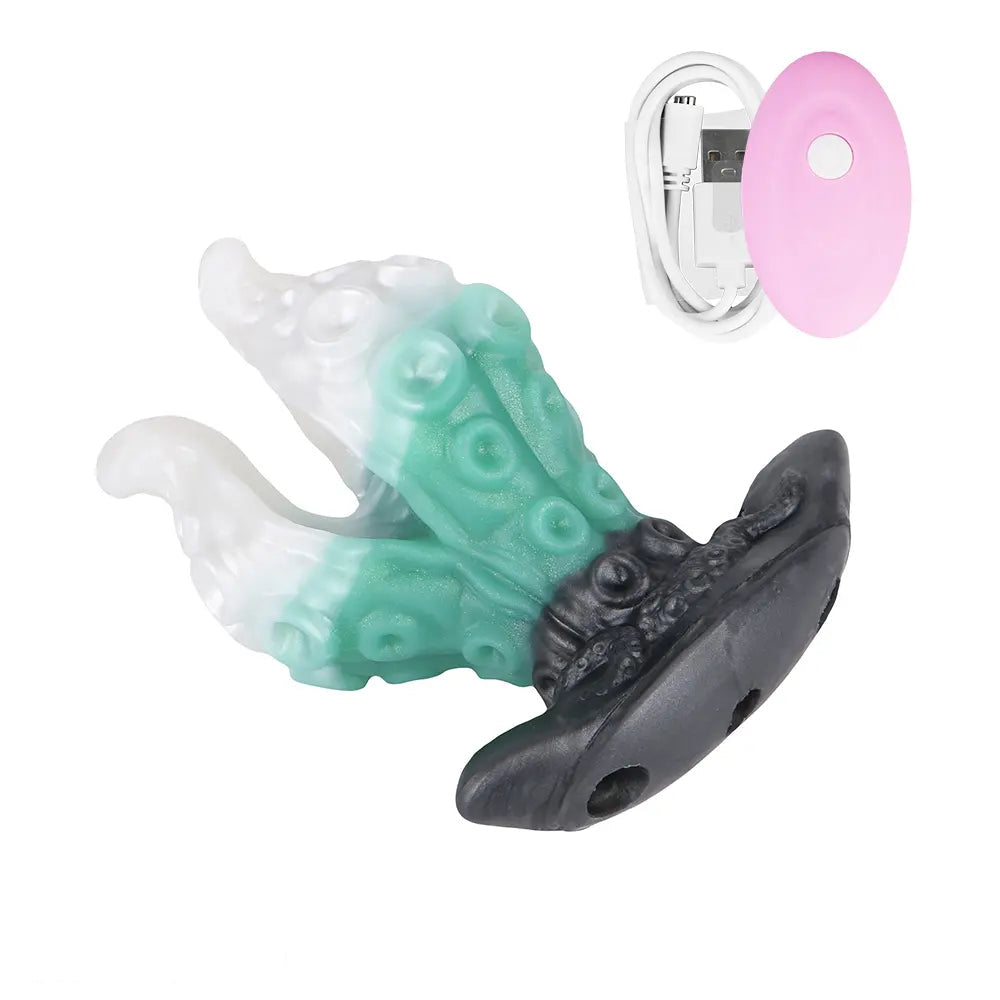 4.25in 5.15in 6.22in Fantasy Anchor Strap on Vibrating Mouth Gag Tentacle Dildo
