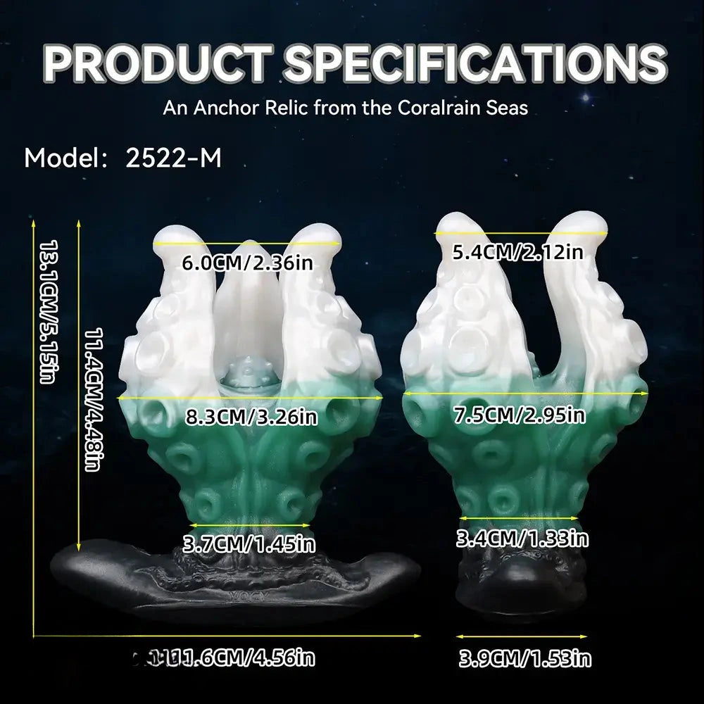 4.25in 5.15in 6.22in Fantasy Anchor Strap on Vibrating Mouth Gag Tentacle Dildo