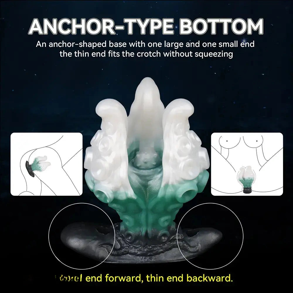 4.25in 5.15in 6.22in Fantasy Anchor Strap on Vibrating Mouth Gag Tentacle Dildo