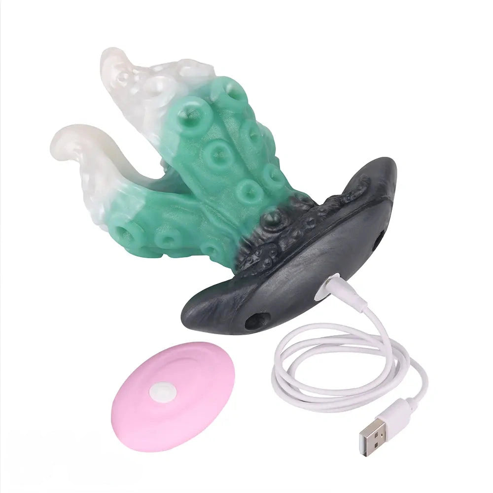 4.25in 5.15in 6.22in Fantasy Anchor Strap on Vibrating Mouth Gag Tentacle Dildo
