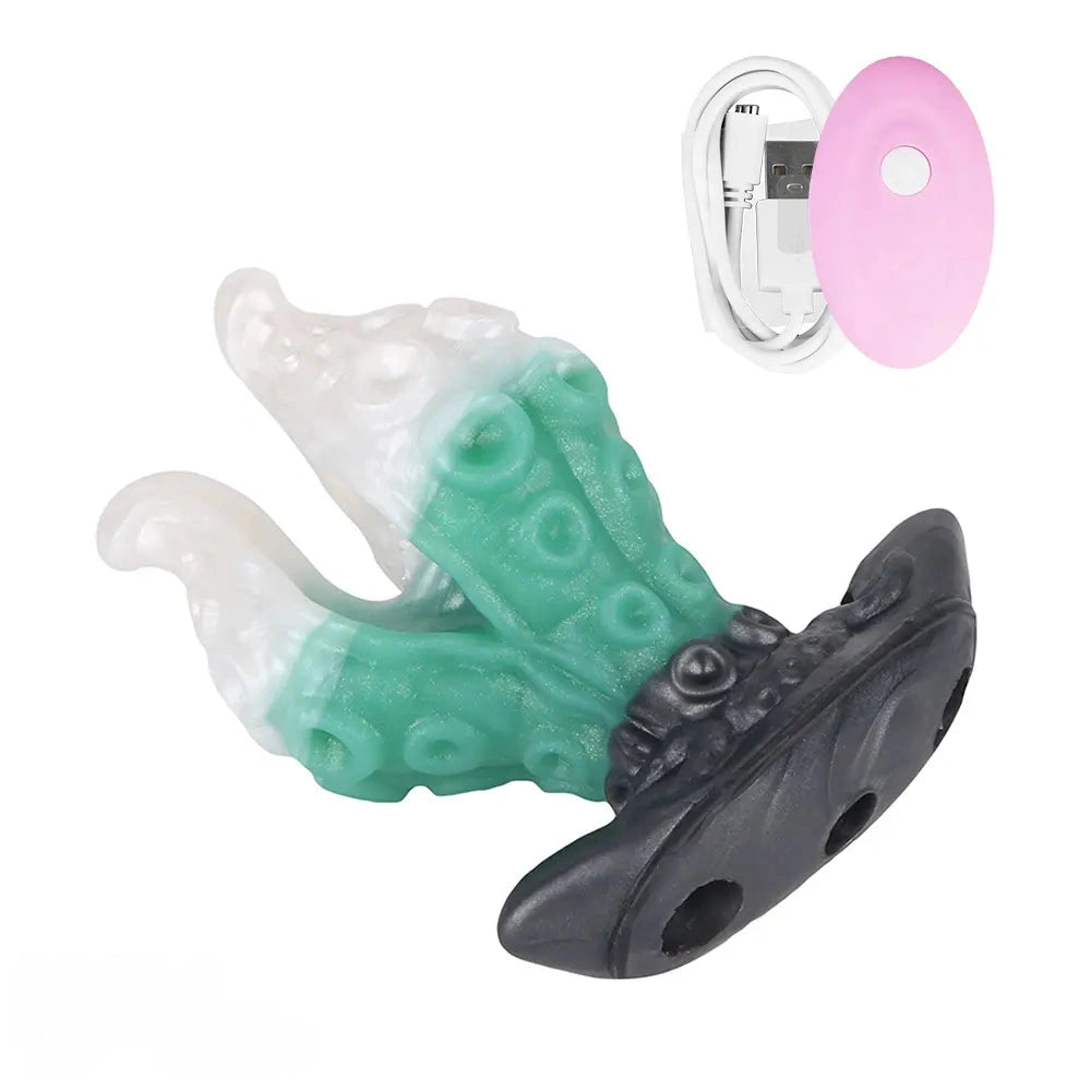 4.25in 5.15in 6.22in Fantasy Anchor Strap on Vibrating Mouth Gag Tentacle Dildo
