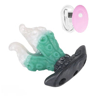 4.25in 5.15in 6.22in Fantasy Anchor Strap on Vibrating Mouth Gag Tentacle Dildo
