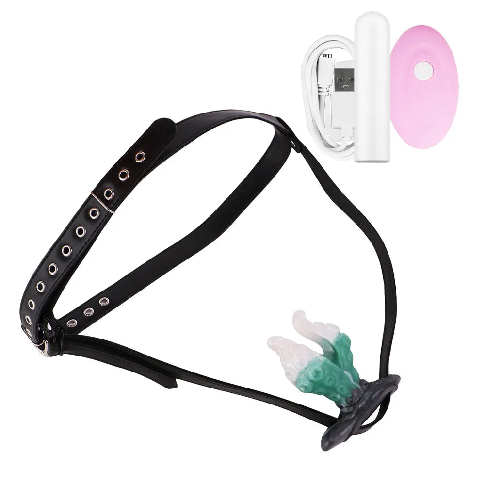 4.25in 5.15in 6.22in Fantasy Anchor Strap on Vibrating Mouth Gag Tentacle Dildo