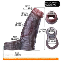 4.29in 4.96in 5.94in Soft Elastic Male Wearable Platinum Silicone Dildo Sleeve