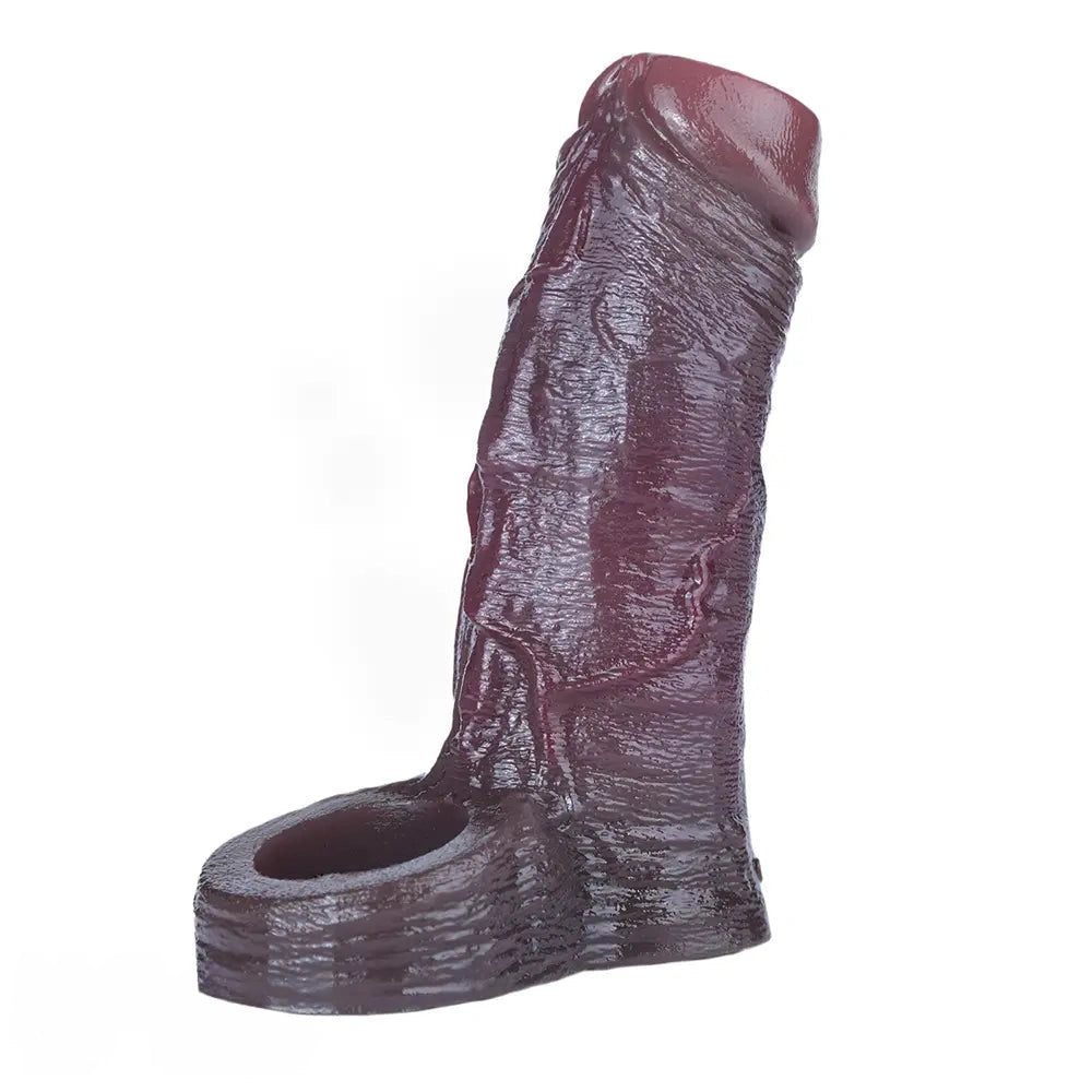 4.29in 4.96in 5.94in Soft Elastic Male Wearable Platinum Silicone Dildo Sleeve