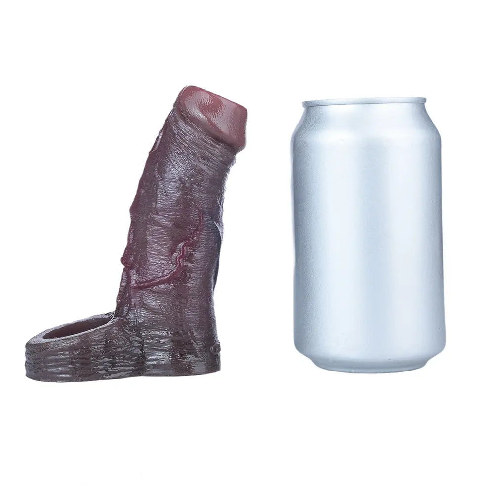 4.29in 4.96in 5.94in Soft Elastic Male Wearable Platinum Silicone Dildo Sleeve