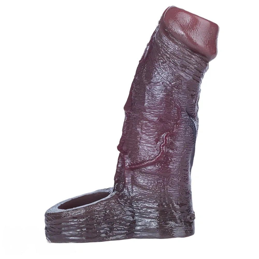 4.29in 4.96in 5.94in Soft Elastic Male Wearable Platinum Silicone Dildo Sleeve
