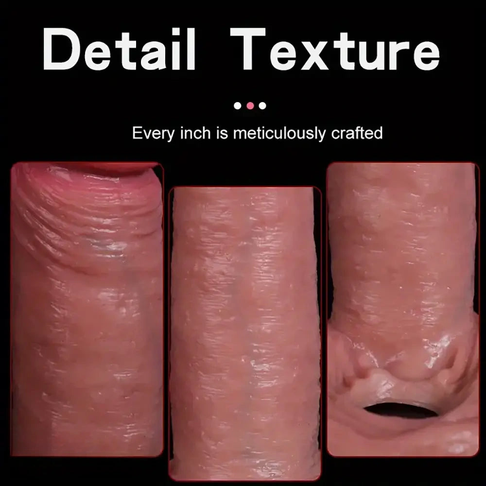 4.33in 5.31in 6.69in Soft Silicone Reusable Lifelike Cock Sleeve Dildo