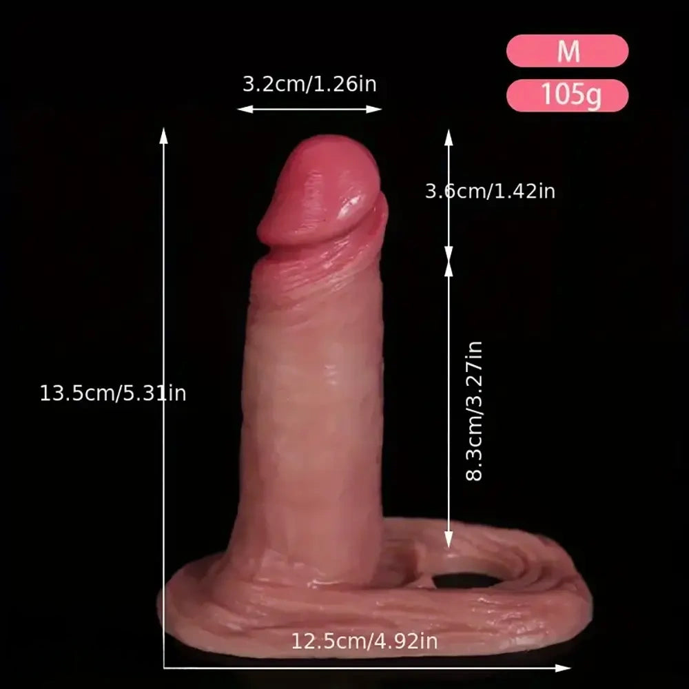 4.33in 5.31in 6.69in Soft Silicone Reusable Lifelike Cock Sleeve Dildo